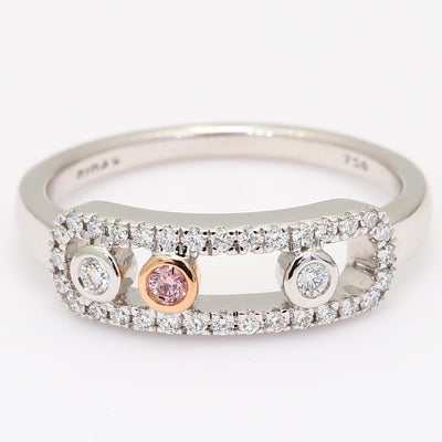 Cylindria Argyle Pink & White diamond ring